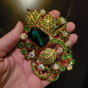 Large Gold & Green Pendant